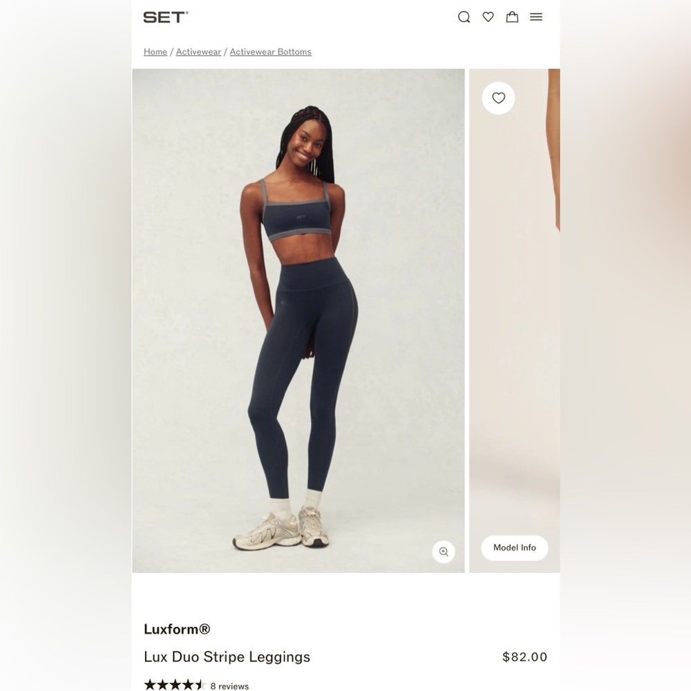 Set active LUXFORM® LUX DUO STRIPE LEGGINGS - INDIGO × 1
Indigo / M
